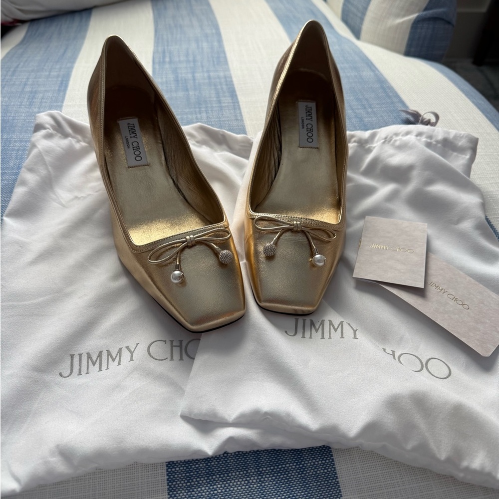JIMMY CHOO ELME 45MM NAPPA LEATHER PUMPS - Picture 2 of 6
